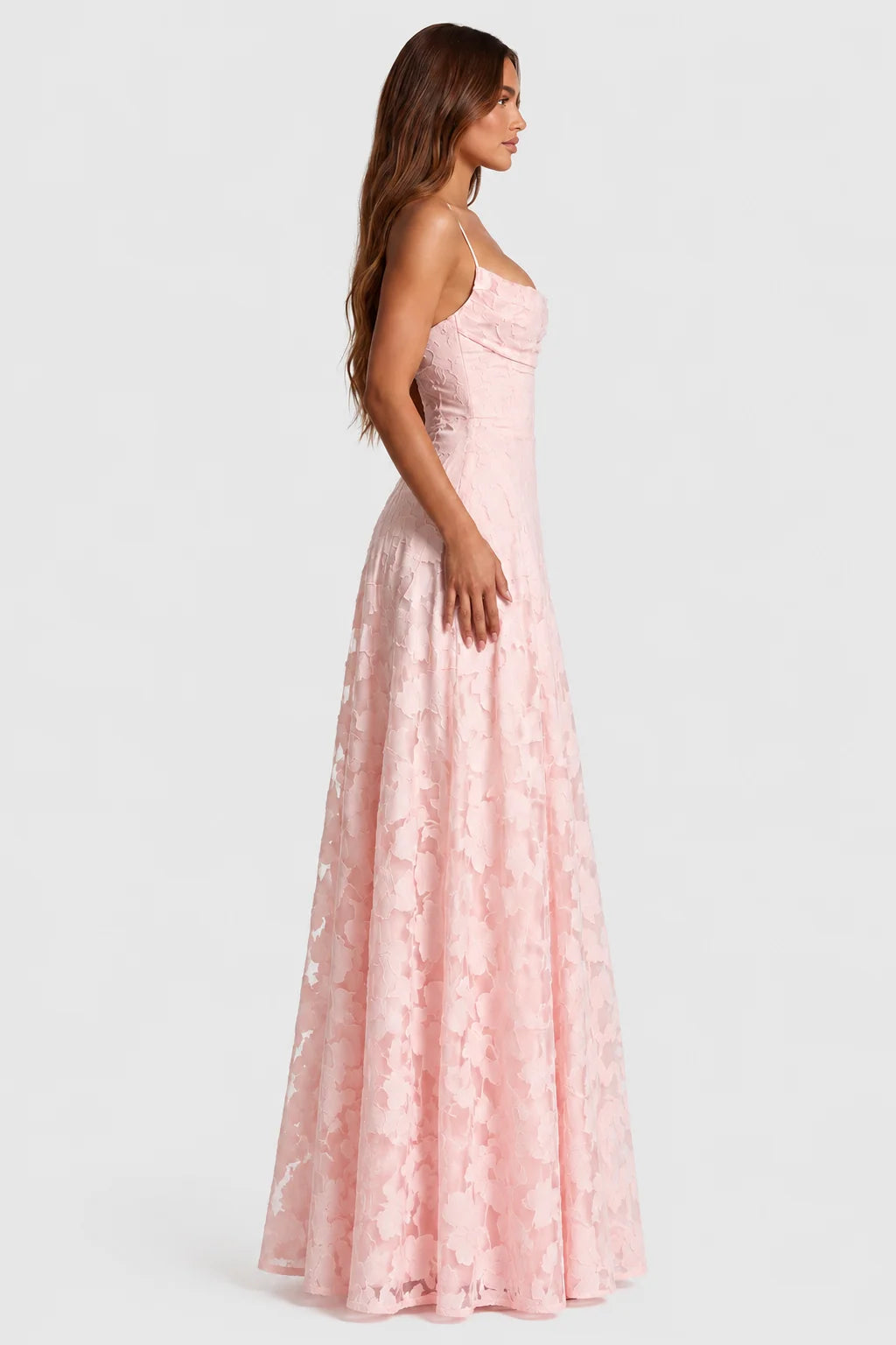 Women's Dress Raised 3D Floral Lace A-Line Midi Maxi Adjustable Straps