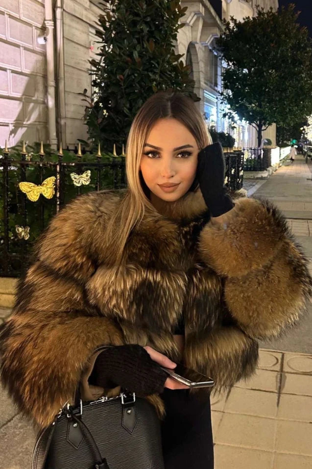 Women's Faux Fur Jacket Soft Warm Tailored Fit