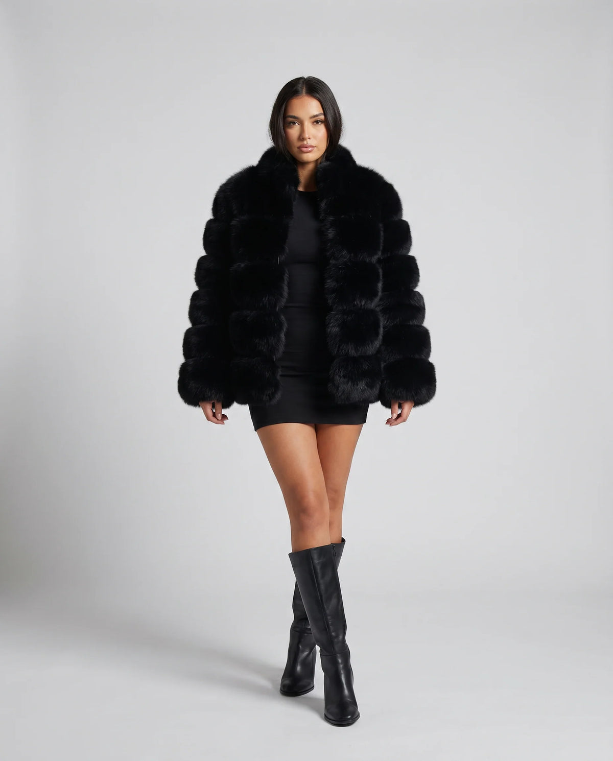 Women's Faux Fur Jacket Soft Warm Tailored Fit