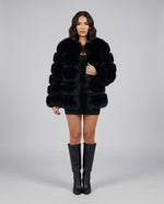 Women's Faux Fur Jacket Soft Warm Tailored Fit