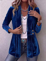 Women's Jacket Soft Plush Open-Front Lapel Collar