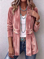 Women's Jacket Soft Plush Open-Front Lapel Collar
