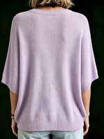 Women’s Knit Top Loose Fit Batwing Sleeves Crew Neck