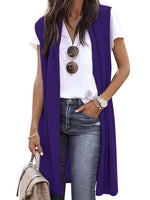 Women's Knit Vest Open Front Short Sleeve Machine Washable