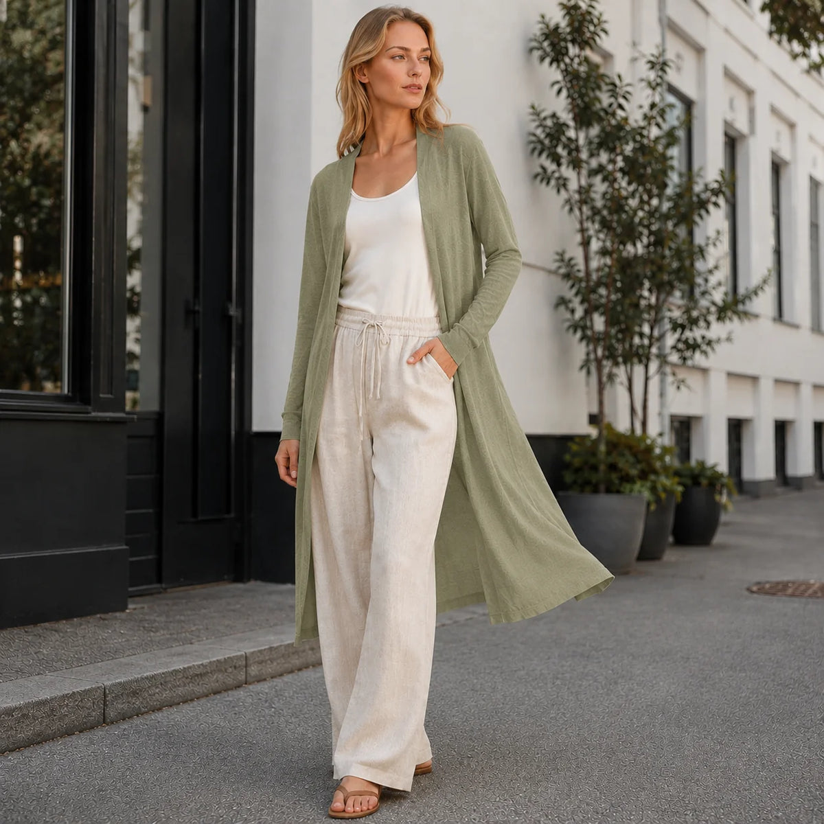 Women's Long Cardigan Relaxed Fit Lightweight Layering