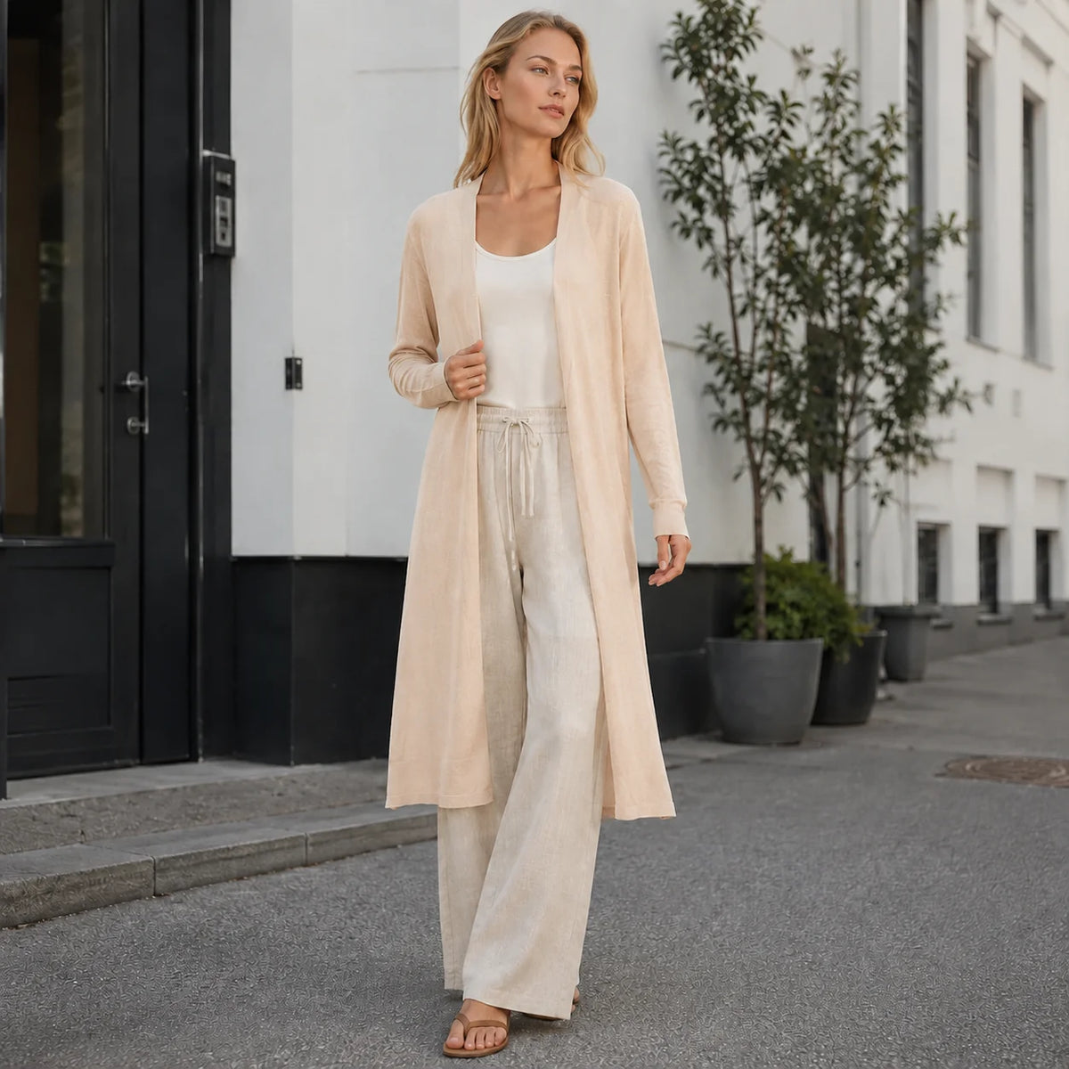 Women's Long Cardigan Relaxed Fit Lightweight Layering