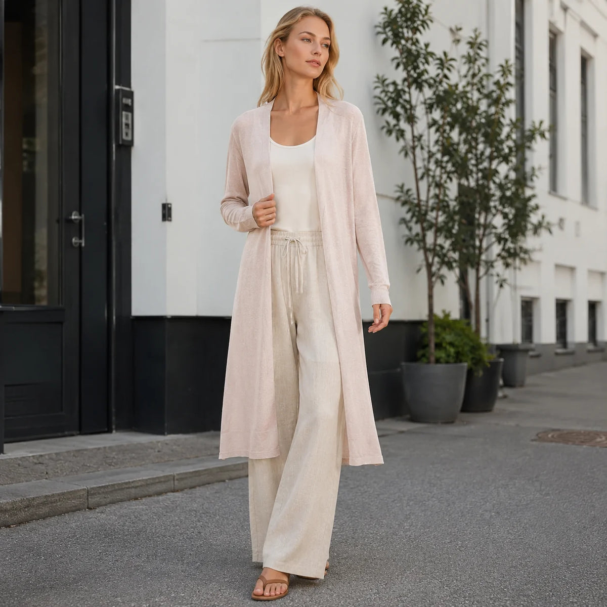 Women's Long Cardigan Relaxed Fit Lightweight Layering