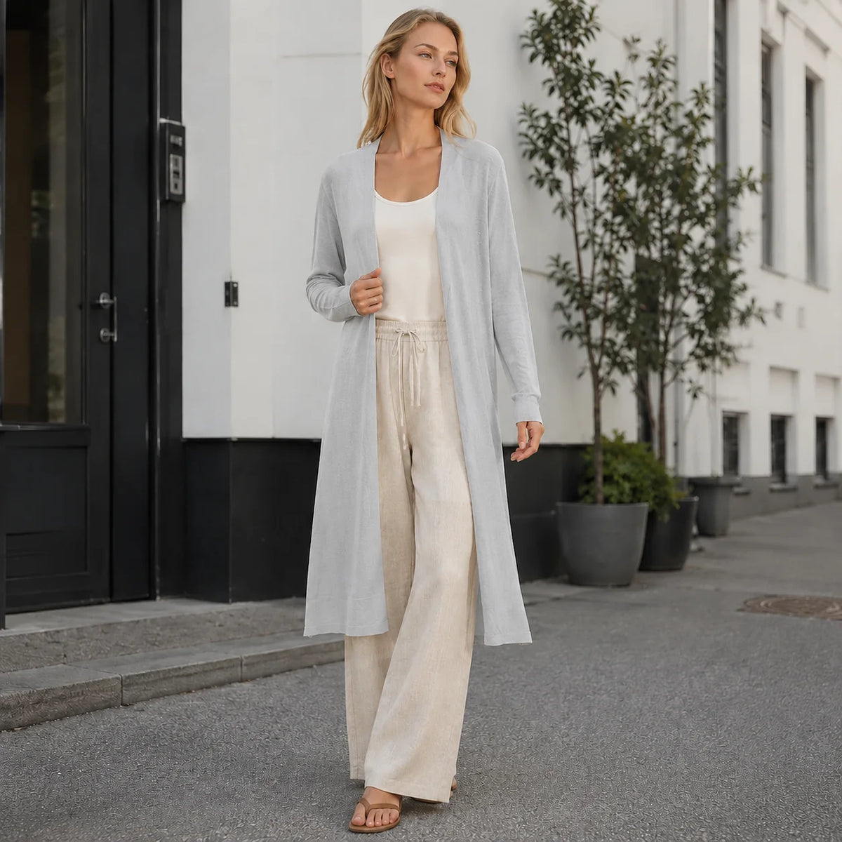 Women's Long Cardigan Relaxed Fit Lightweight Layering