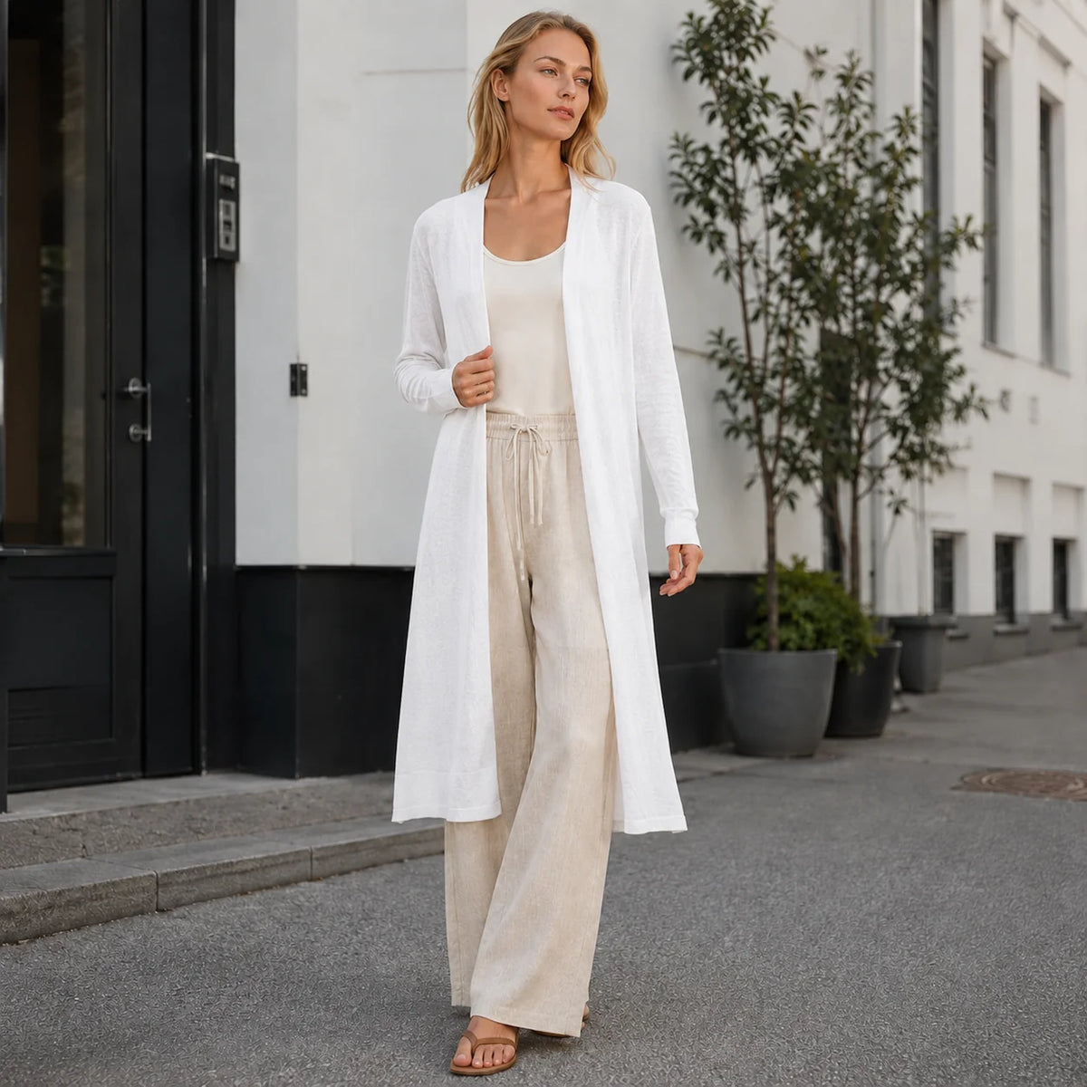 Women's Long Cardigan Relaxed Fit Lightweight Layering