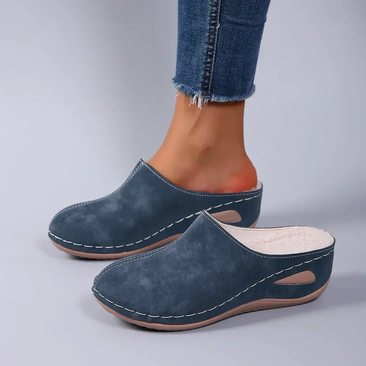 Women's Orthopedic Slippers Fleece-Lined Non-Slip Sole
