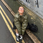 Women's Puffer Jacket Cropped Water-Repellent Fixed Hood