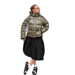 Women's Puffer Jacket Cropped Water-Repellent Fixed Hood