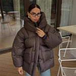 Women's Quilted Jacket Oversized Fit Water-Repellent High Shawl Collar