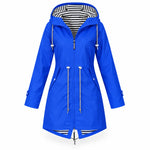 Women's Rain Jacket Waterproof Longline Adjustable Hood