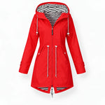 Women's Rain Jacket Waterproof Longline Adjustable Hood