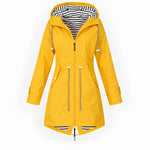 Women's Rain Jacket Waterproof Longline Adjustable Hood
