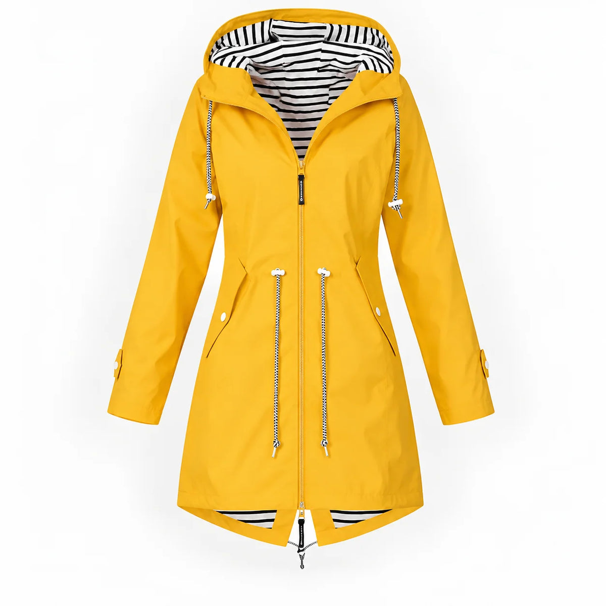 Women's Rain Jacket Waterproof Longline Adjustable Hood