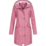 Women's Rain Jacket Waterproof Windproof Long Hooded Design