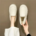 Women's Slip-On Shoes Lamb Wool Lined Rubber Outsole