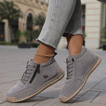 Women's Sneakers Ankle-Height Side-Zip Lace-Up Closure