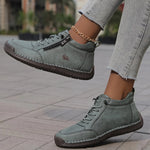 Women's Sneakers Ankle-Height Side-Zip Lace-Up Closure