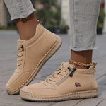Women's Sneakers Ankle-Height Side-Zip Lace-Up Closure