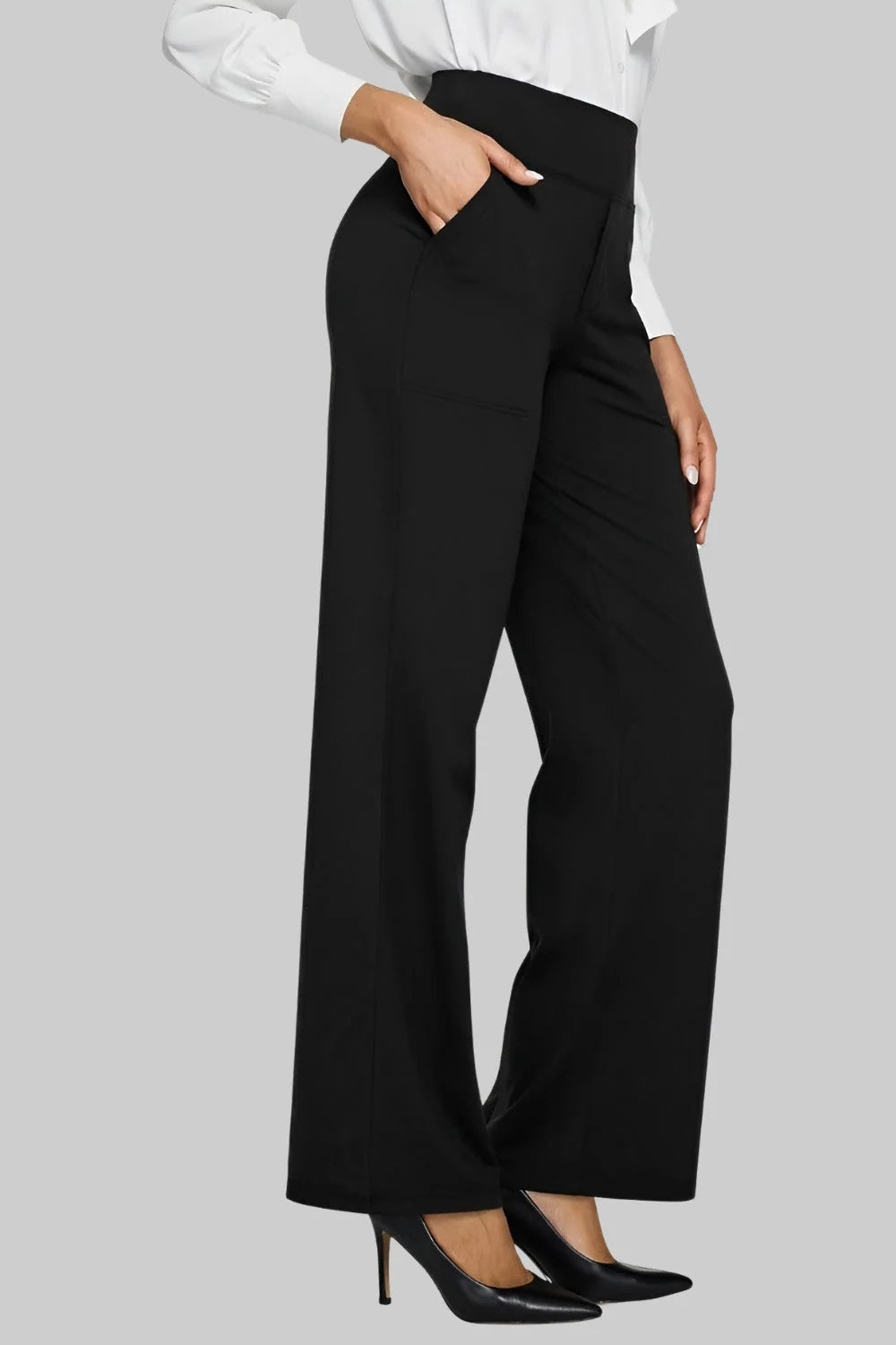Women’s Stretch Pants High-Waisted Straight-Leg Breathable Stretch Fabric