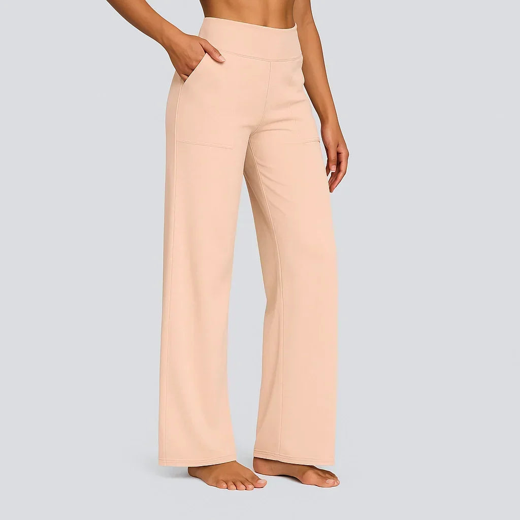 Women’s Stretch Pants High-Waisted Straight-Leg Breathable Stretch Fabric
