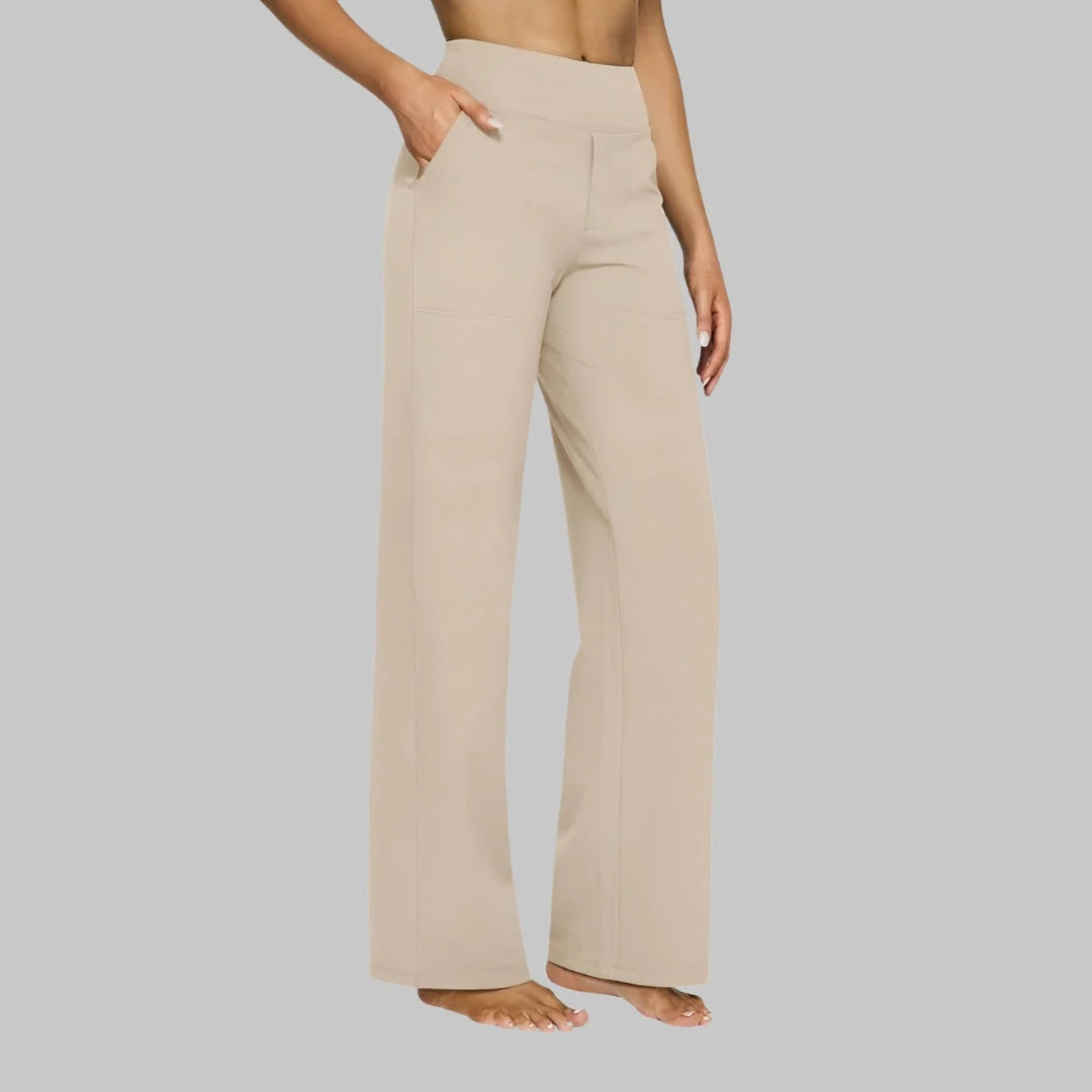 Women’s Stretch Pants High-Waisted Straight-Leg Breathable Stretch Fabric