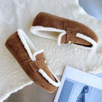 Women’s Suede Loafers Wool-Lined Rounded Toe Slip-On