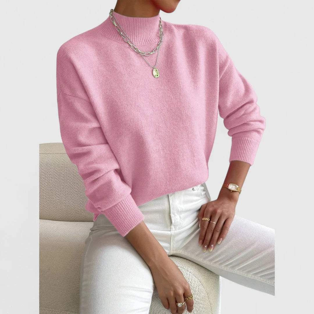 Women's Sweater Cotton Polo Collar Long Sleeve