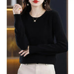 Women's Sweater Soft Lightweight Fine Knit Crew Neck Long Sleeve