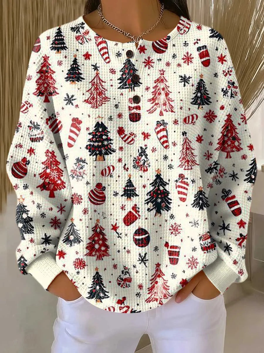 Women's Sweater Thick Waffle Knit Brushed Interior Warmth