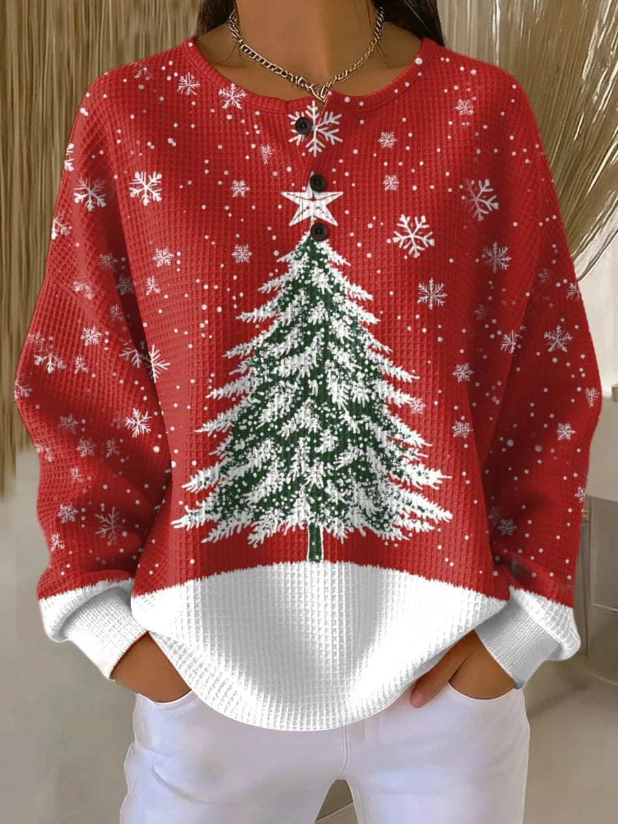Women's Sweater Thick Waffle Knit Brushed Interior Warmth