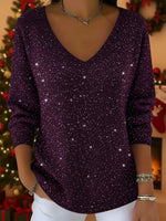 Women's Sweater V-Neck Soft Knit Relaxed Fit