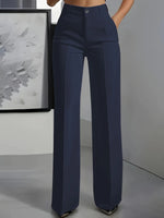 Women's Trousers High-Waisted Stretch Woven Fabric