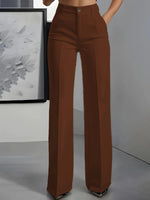 Women's Trousers High-Waisted Stretch Woven Fabric