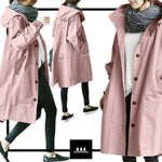 Women's Windbreaker Jacket Oversized Lightweight Water-Repellent Hooded