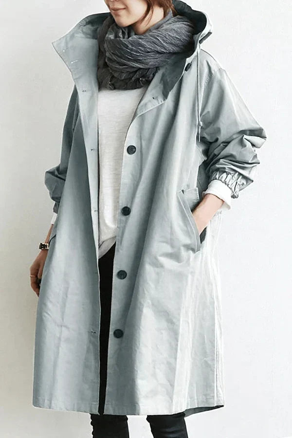 Women's Windbreaker Jacket Oversized Lightweight Water-Repellent Hooded