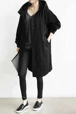 Women's Windbreaker Jacket Oversized Lightweight Water-Repellent Hooded