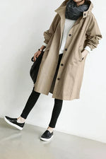 Women's Windbreaker Jacket Oversized Lightweight Water-Repellent Hooded