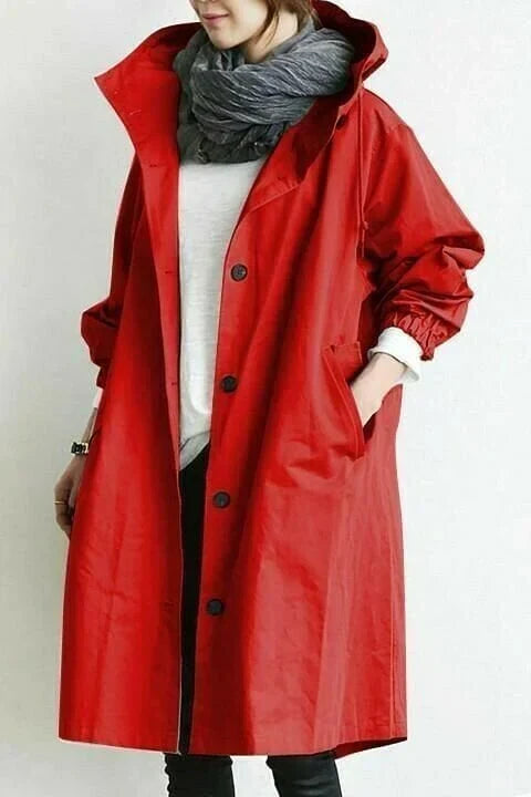 Women's Windbreaker Jacket Oversized Lightweight Water-Repellent Hooded