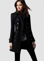 Women's Winter Coat Double-Breasted Tailored Midi