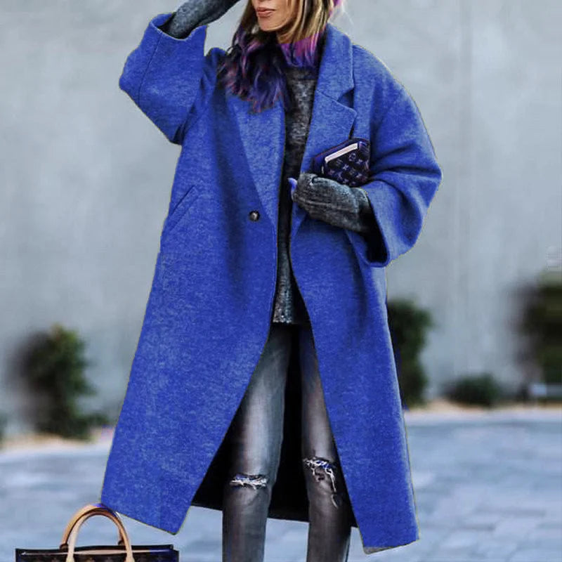 Women's Wool Coat Double-Breasted Midweight Long Sleeve