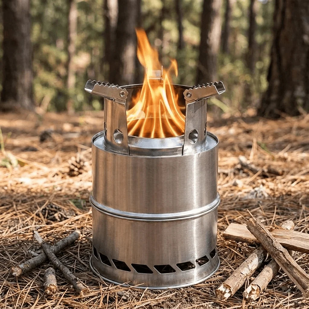 Wood Burning Stove Stainless Steel Double-Wall Combustion Nesting Design