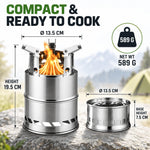 Wood Burning Stove Stainless Steel Double-Wall Combustion Nesting Design