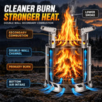 Wood Burning Stove Stainless Steel Double-Wall Combustion Nesting Design