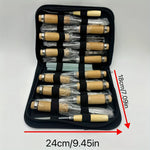Wood Carving Knife Set 18 Steel Blades Zippered Case