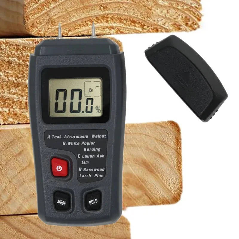 Wood Moisture Meter Pin Probe Backlit LCD Four Presets