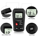 Wood Moisture Meter Pin Probe Backlit LCD Four Presets